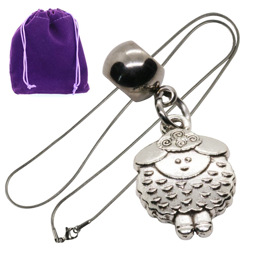 Sheep Metal Alloy Charm Necklace with Stainless Steel Connector Cute Animal Farm